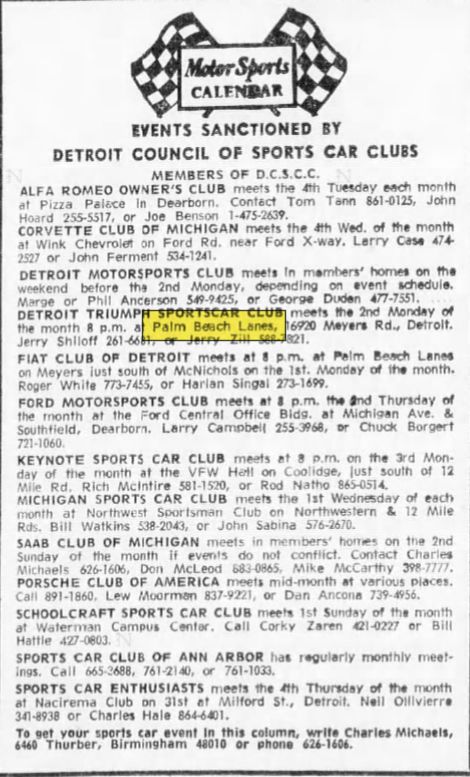 Palm Beach Lanes - Apr 1971 Article On Car Club Meeting At Alley